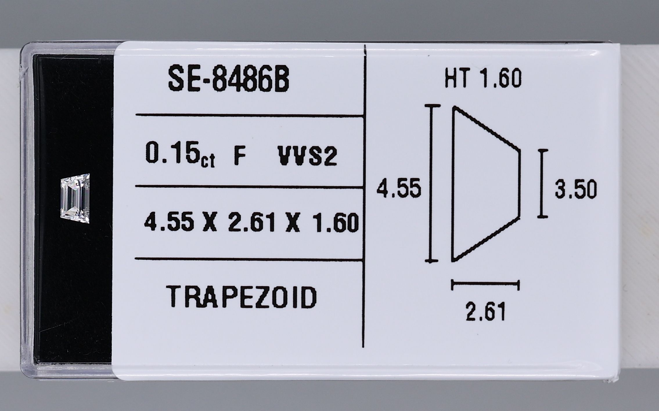 0.15ct Trapezoid F VVS2