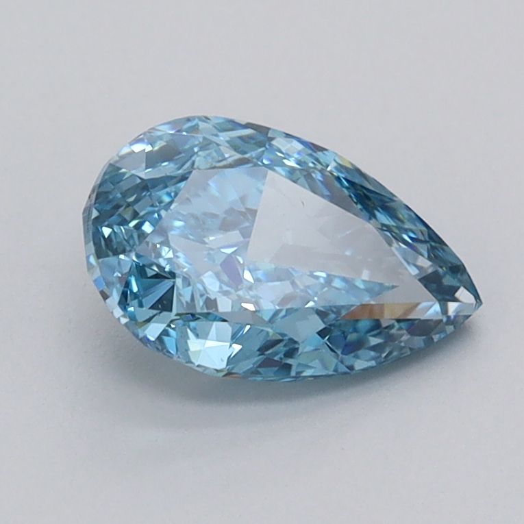 1.03 carat fancy vivid blue VS2 EX Cut IGI pear diamond