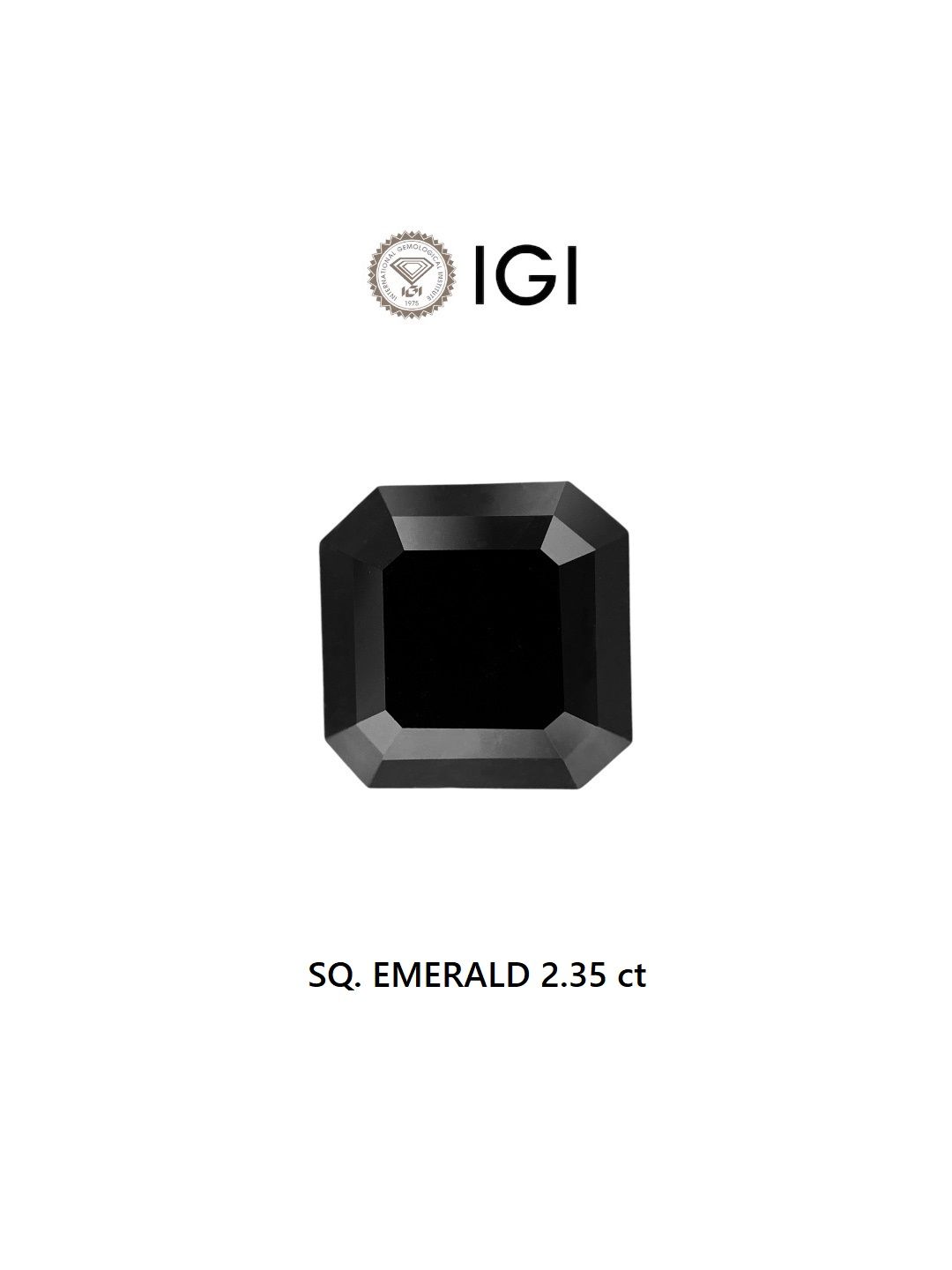 2.35 Carat Square emerald Diamond Black 