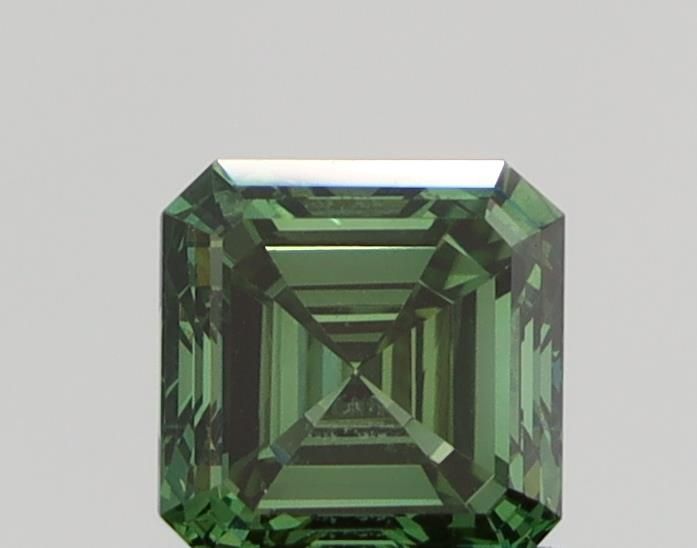 ASSCHER 0.99ct Fancy Green VS2 – VG EX MED