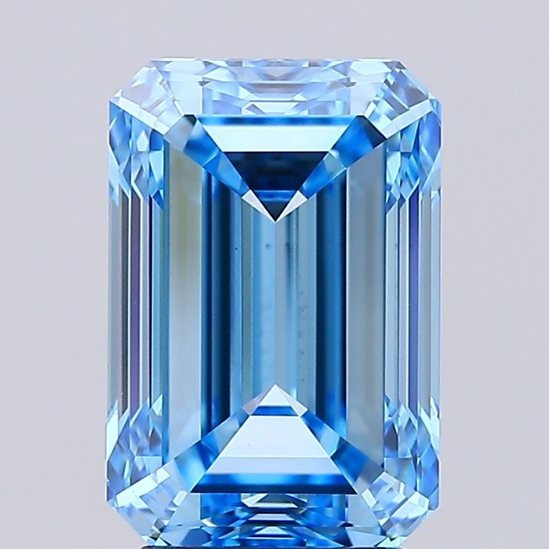 3.44 carat fancy vivid  blue VS1 EX Cut IGI emerald diamond