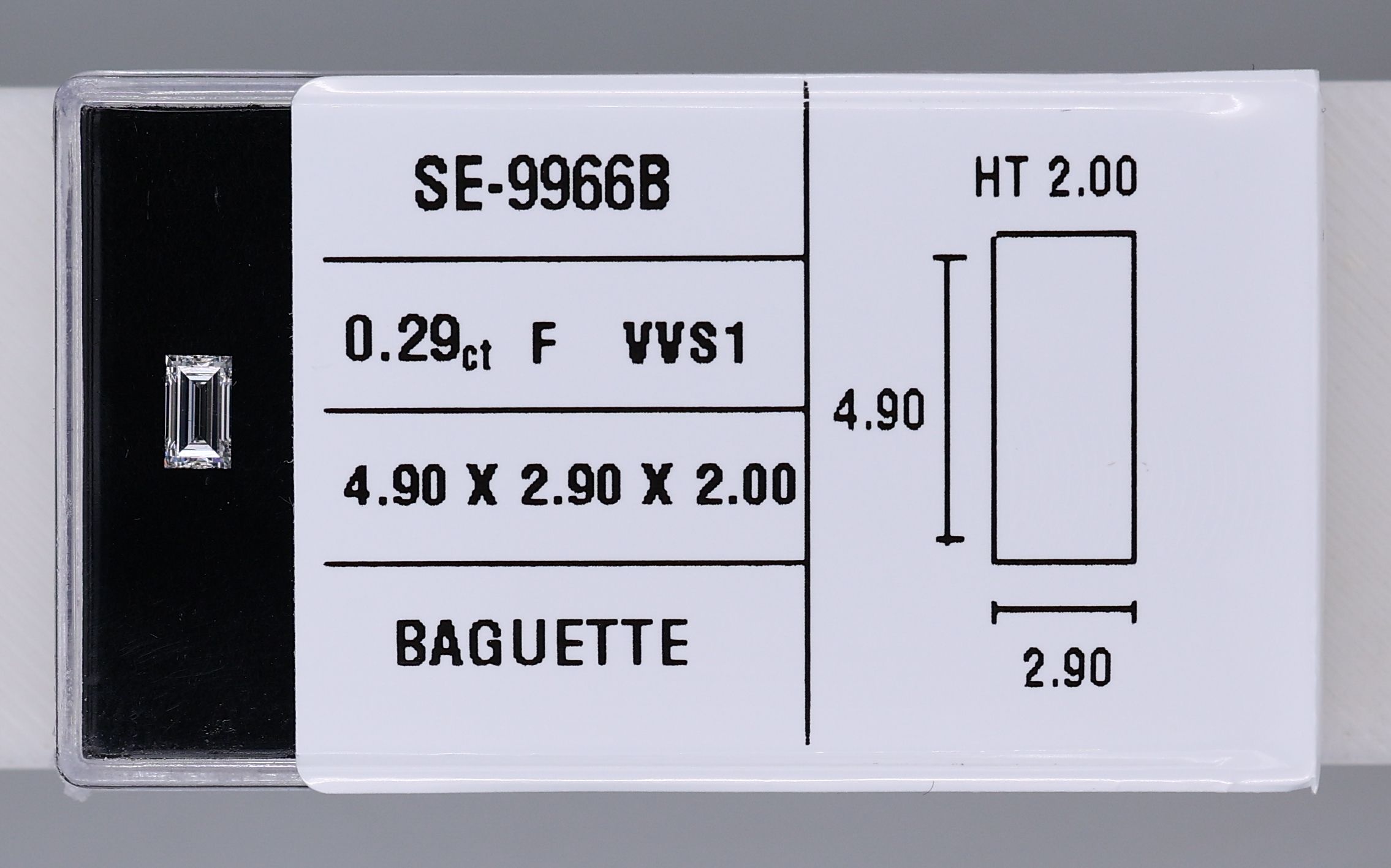 0.29 Carat Baguette Diamond F VVS1