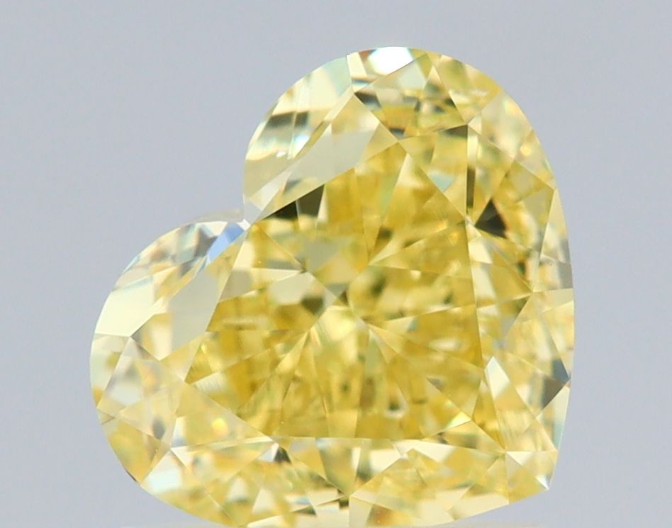 1.52 Carat Heart Diamond Fancy Intense Yellow VVS2