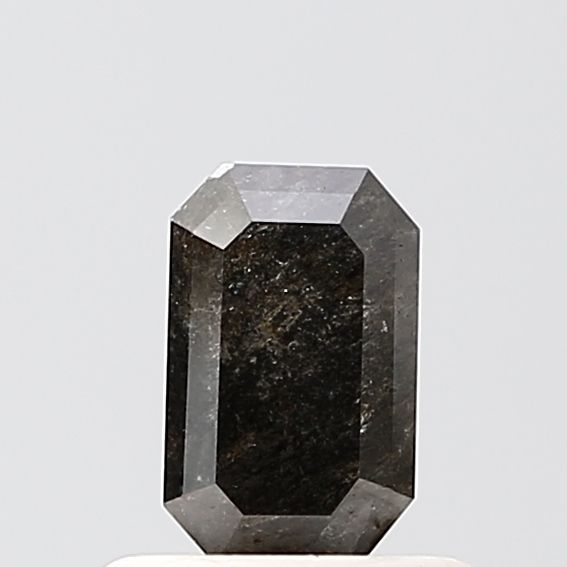 0.67 Carat Emerald Diamond Salt and Pepper VVS2
