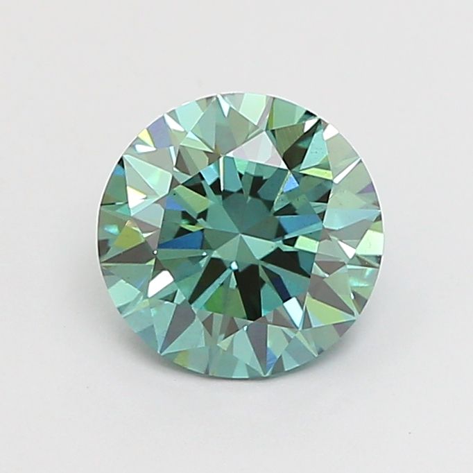 1.26 carat fancy vivid green VS2 ID Cut IGI round diamond