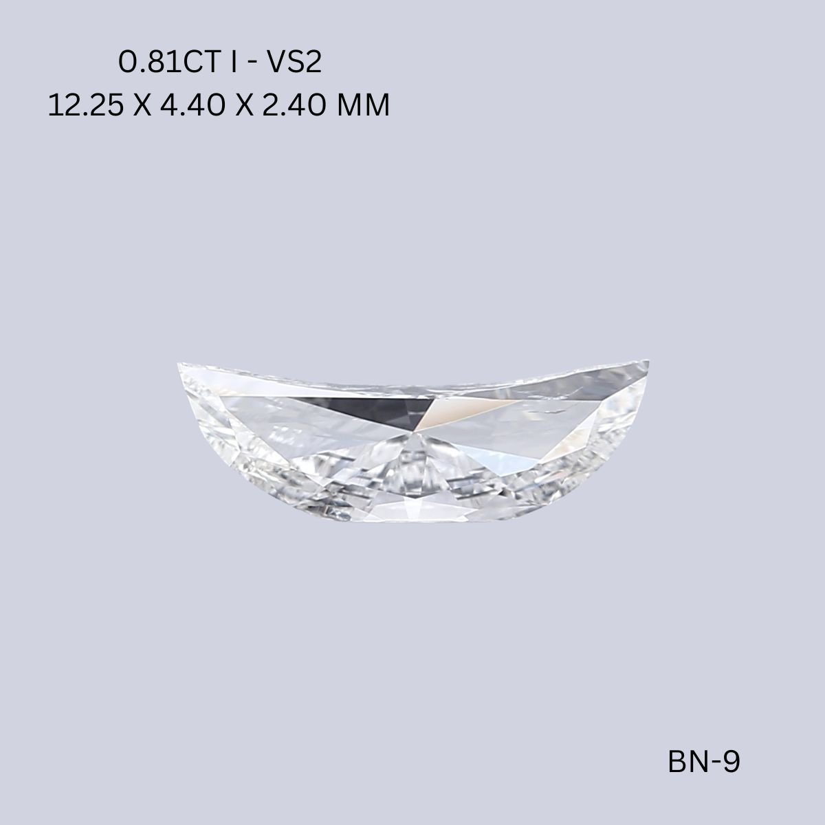 0.81 Carat Half moon Diamond I VS2