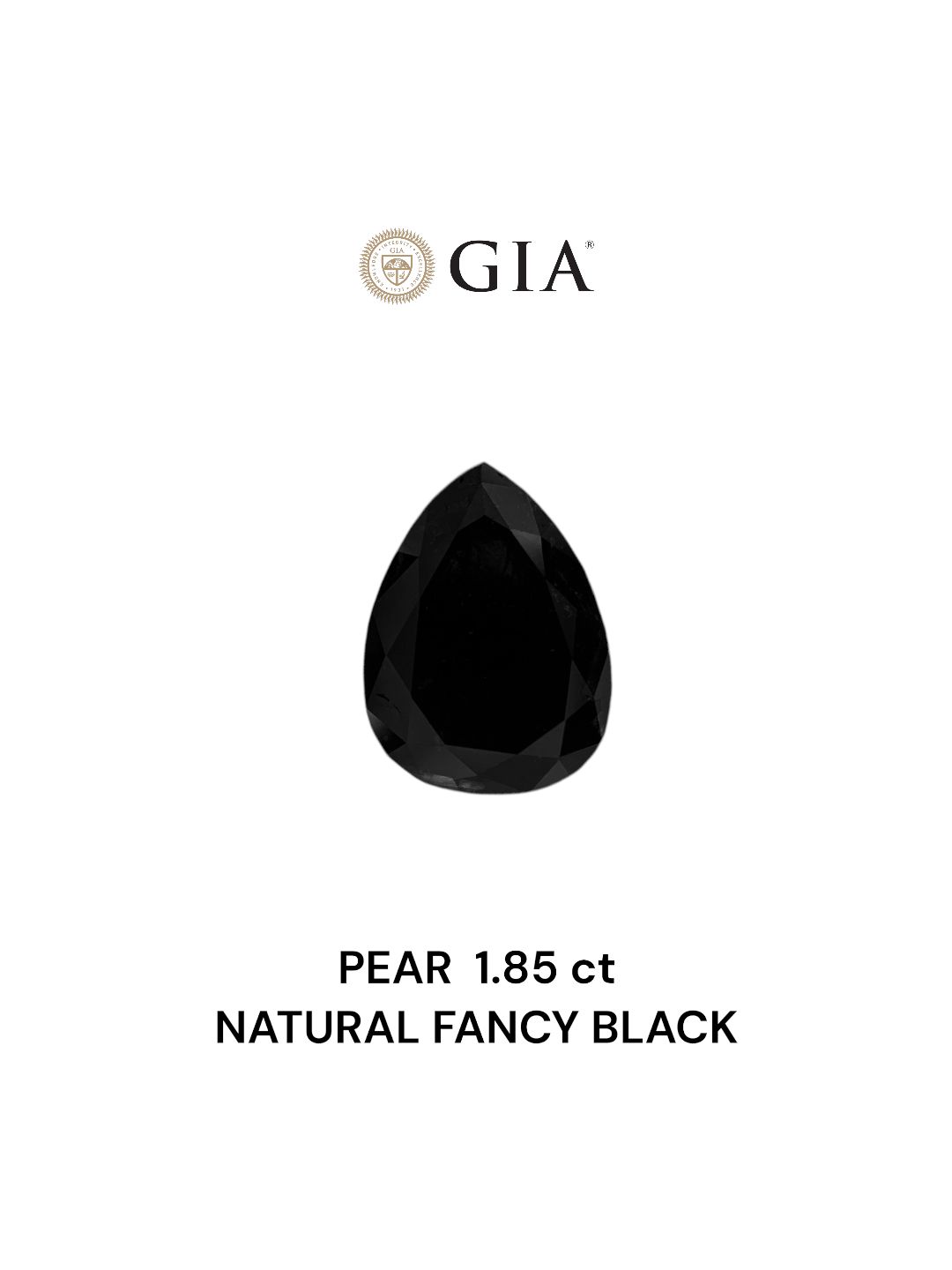 1.85 Carat Pear Diamond Fancy Black VVS2