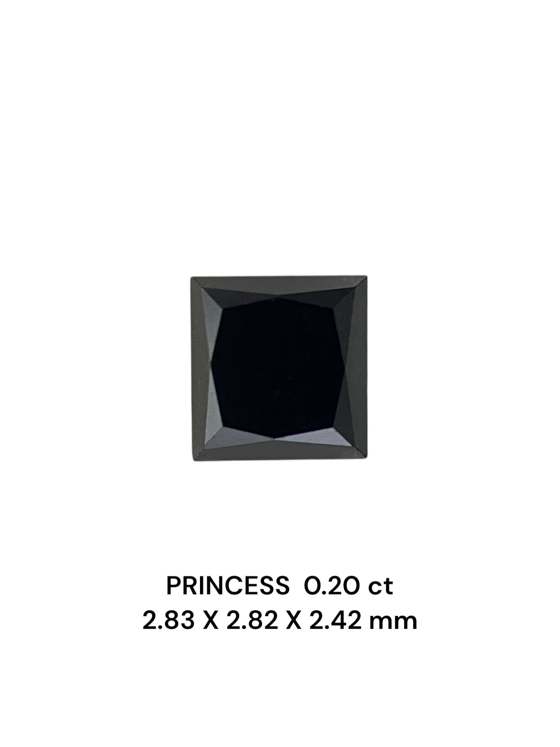 0.2 Carat Princess Diamond Fancy Black VVS2