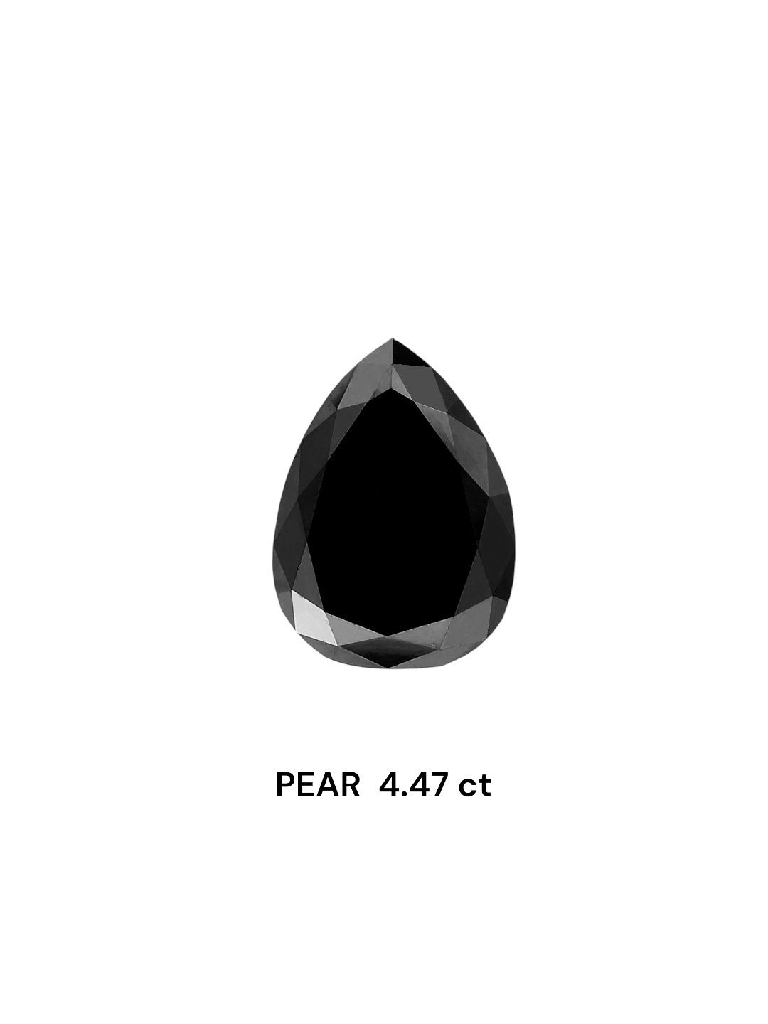 4.47 Carat Pear Diamond Black 