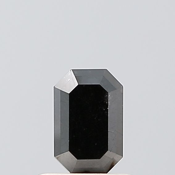 0.79 Carat Emerald Diamond Black VVS2