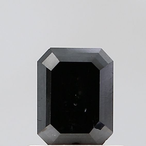 0.83 Carat Emerald Diamond Black VVS2