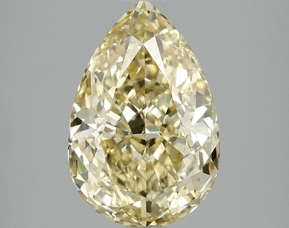 3.09 carat fancy intense  yellow VS1 EX Cut IGI pear diamond