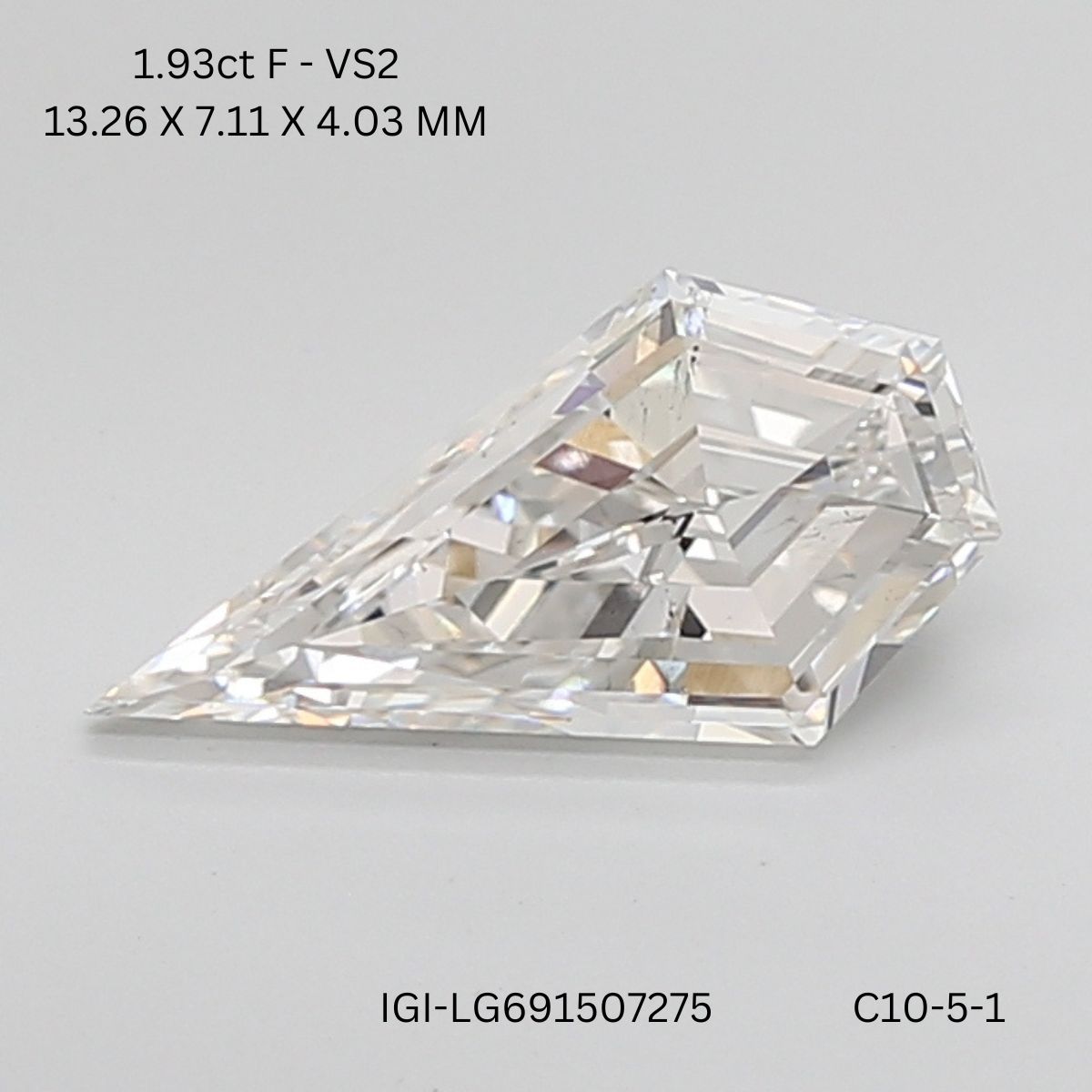 1.93ct Shield F VS2