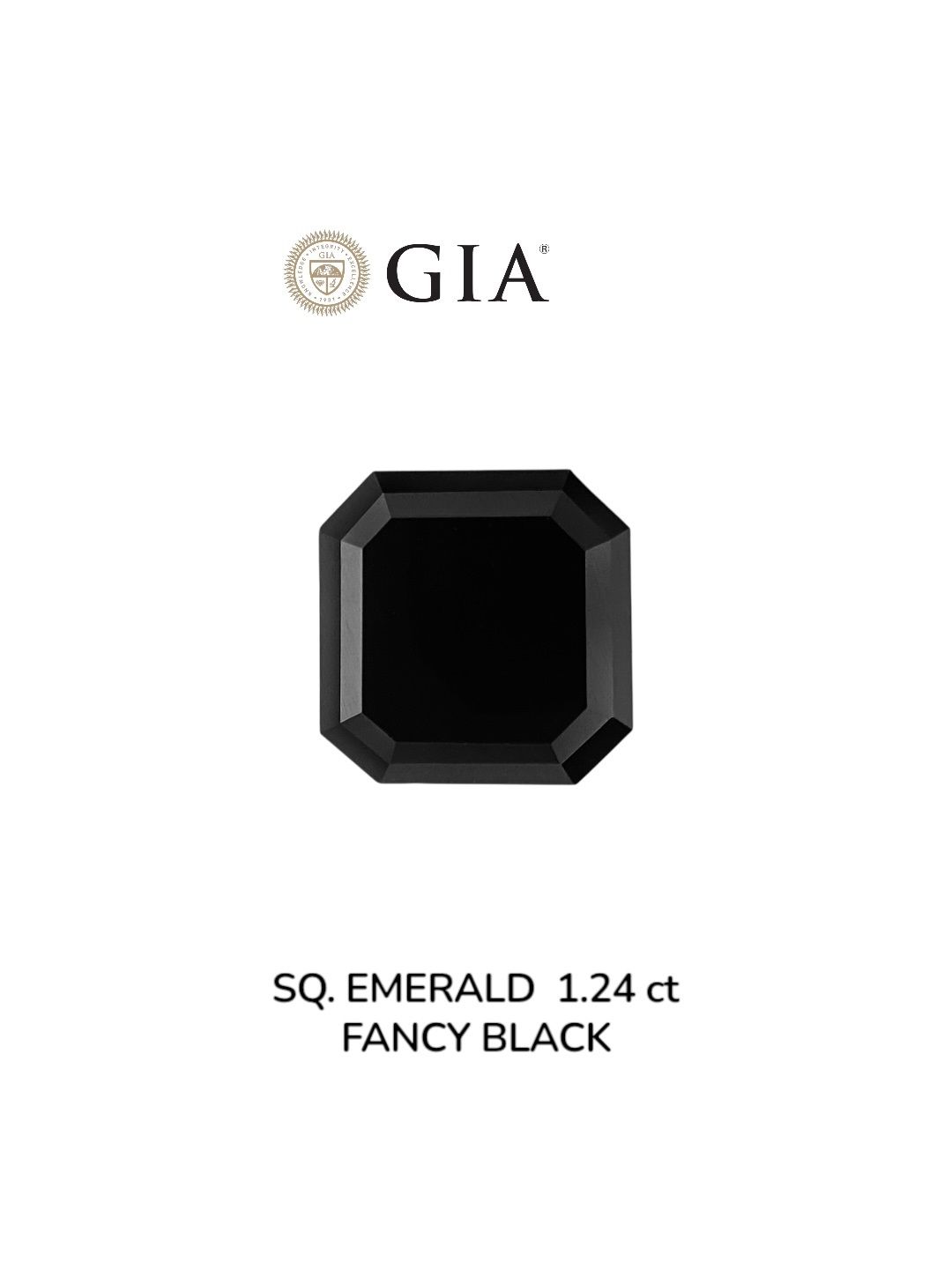 1.24 Carat Asscher Diamond Black 