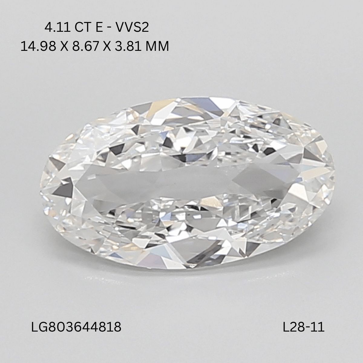 4.11 ct. oval Lab Grown Diamond front image