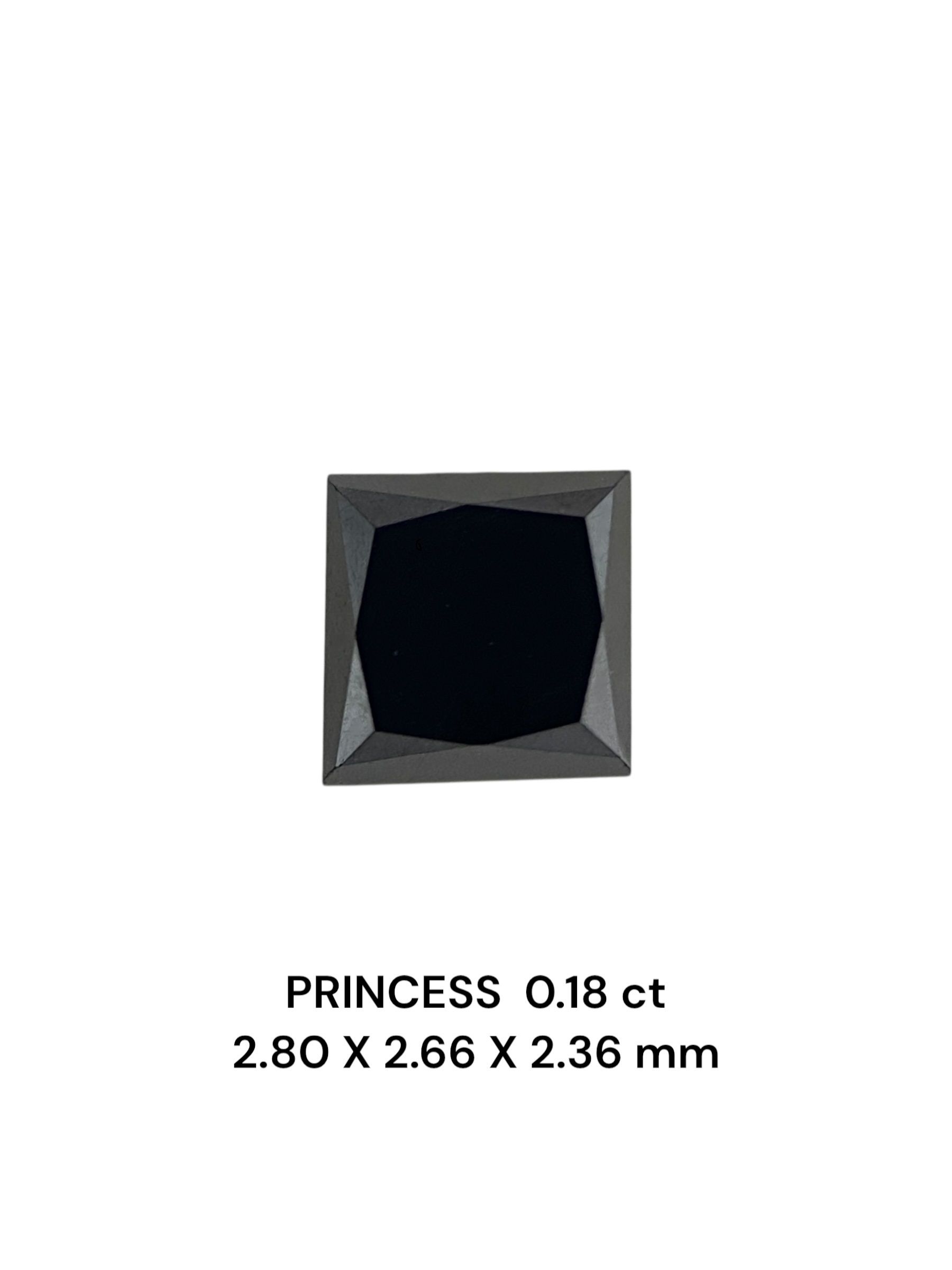0.18 Carat Princess Diamond Fancy Black VVS2