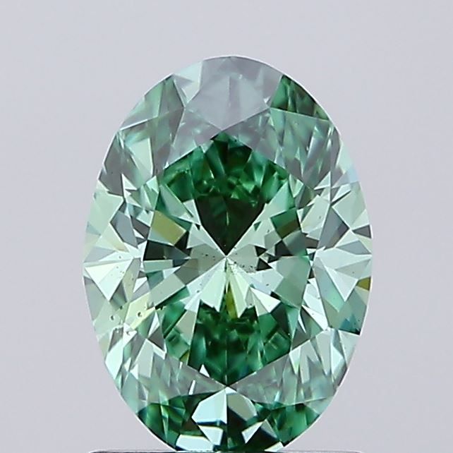 1.01 carat fancy vivid green VS2 EX Cut IGI oval diamond