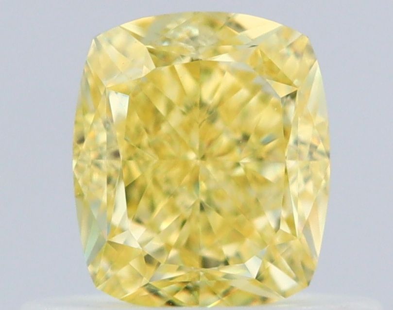 0.58 Carat Cushion brilliant Diamond Fancy Intense Yellow VS1
