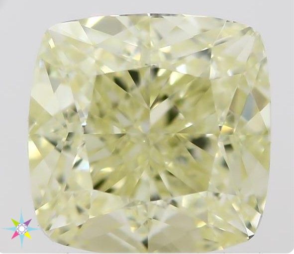 1.07 Carat Cushion brilliant Diamond Fancy Light  Yellow IF