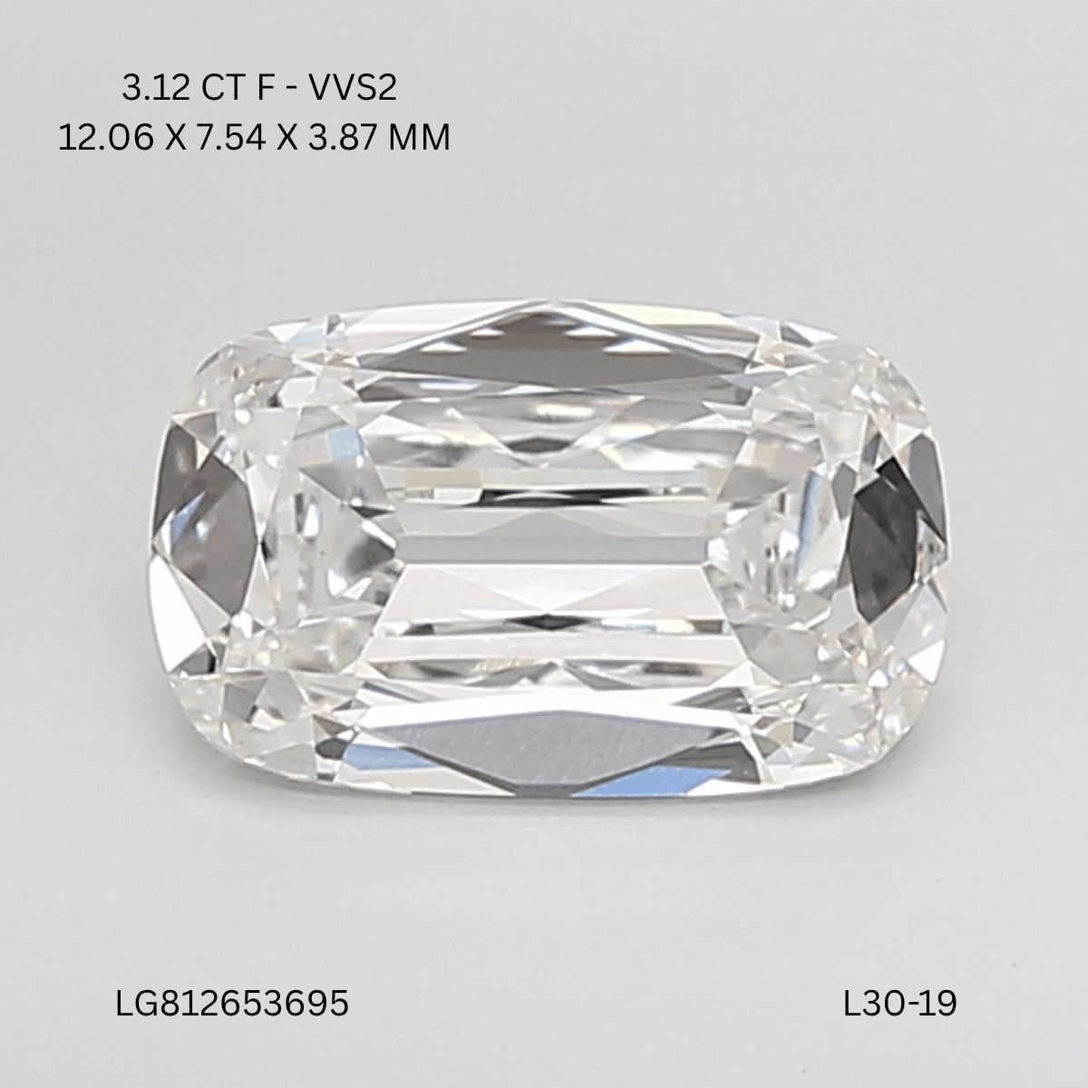 3.12 ct Cushion Brilliant diamond
