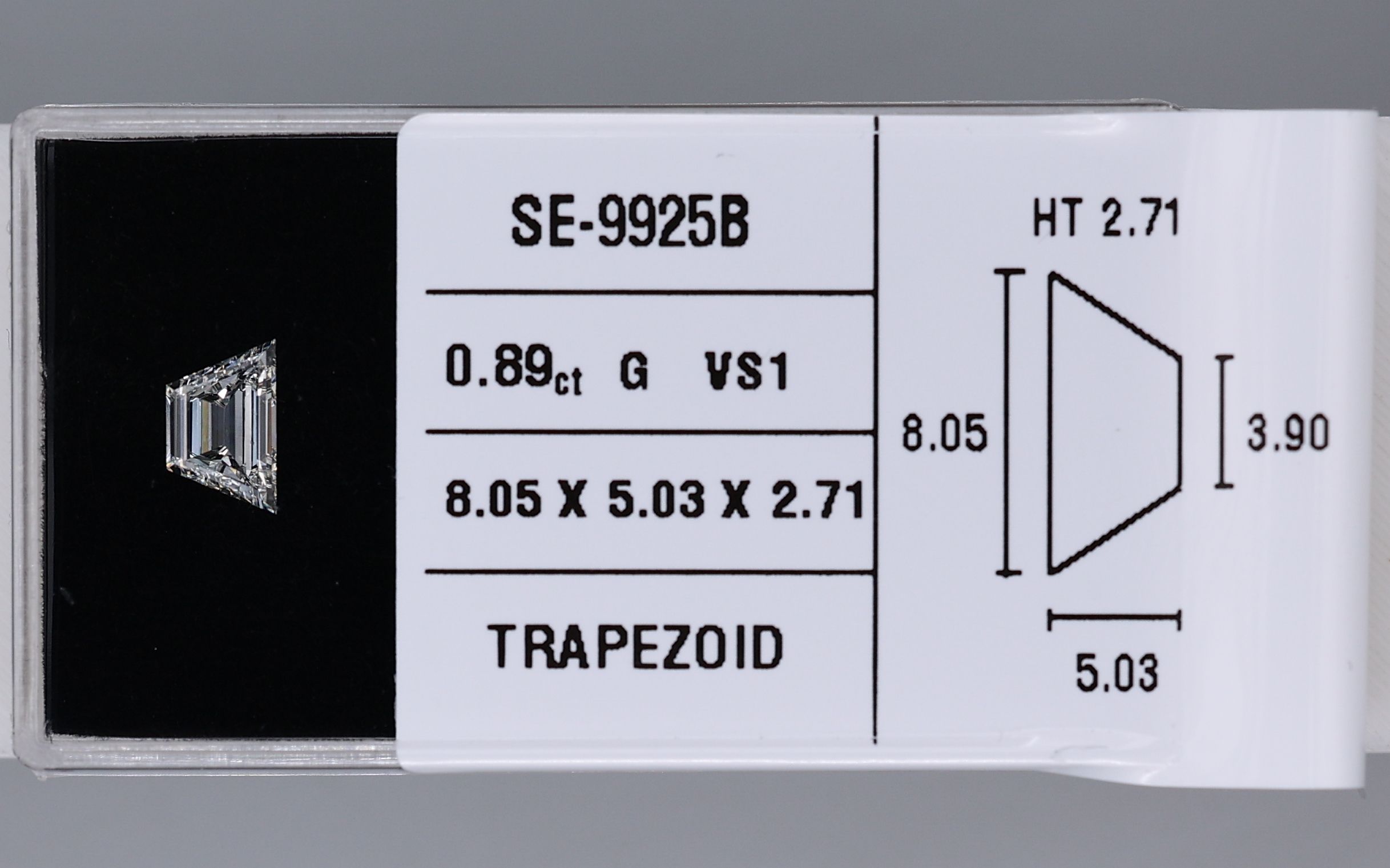 0.89 Carat Trapezoid Diamond G VS1