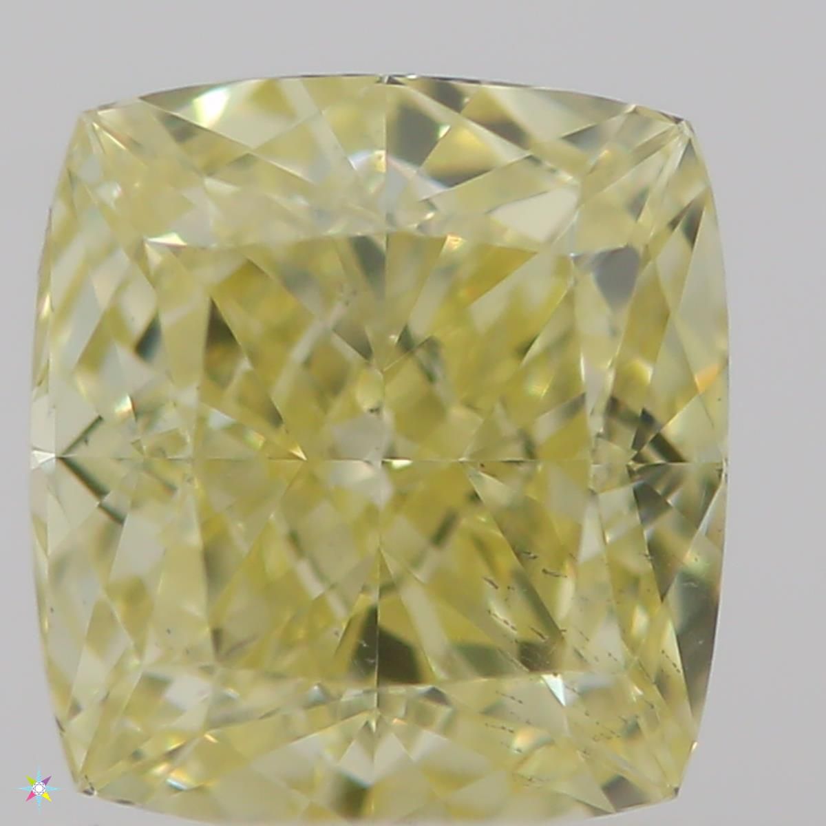 0.64 Carat Cushion brilliant Diamond Fancy  Yellow SI1