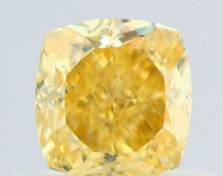 0.61 Carat Cushion brilliant Diamond Fancy Intense Yellow VS1