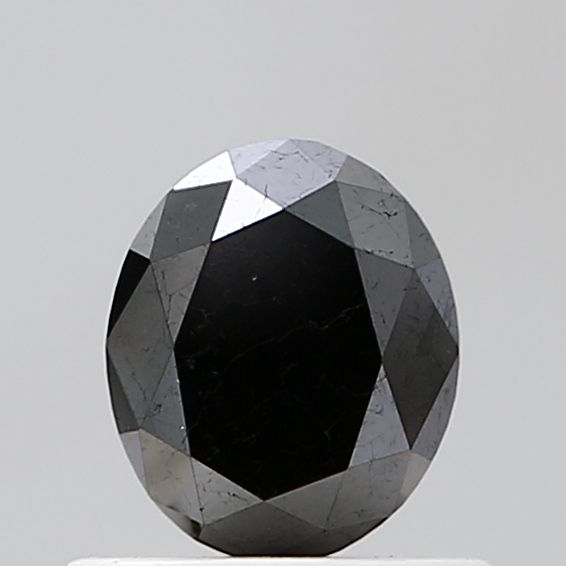 0.85 Carat Oval Diamond Fancy Black VVS2