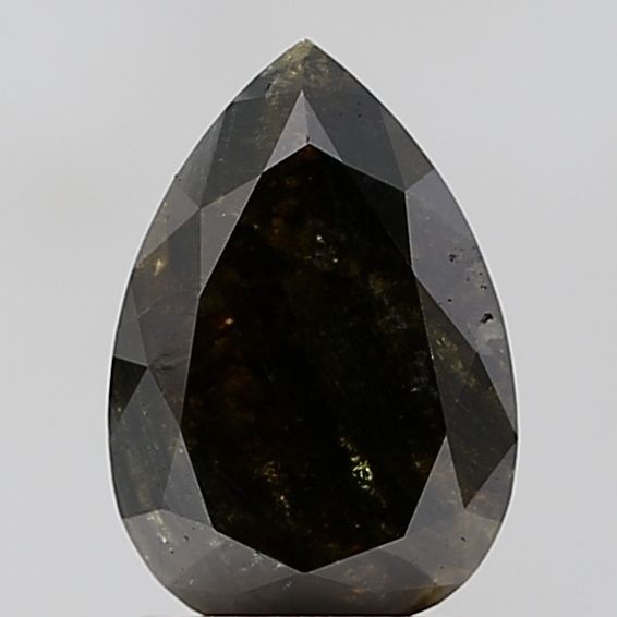 1.89 Carat Pear Diamond Salt and Pepper VS2