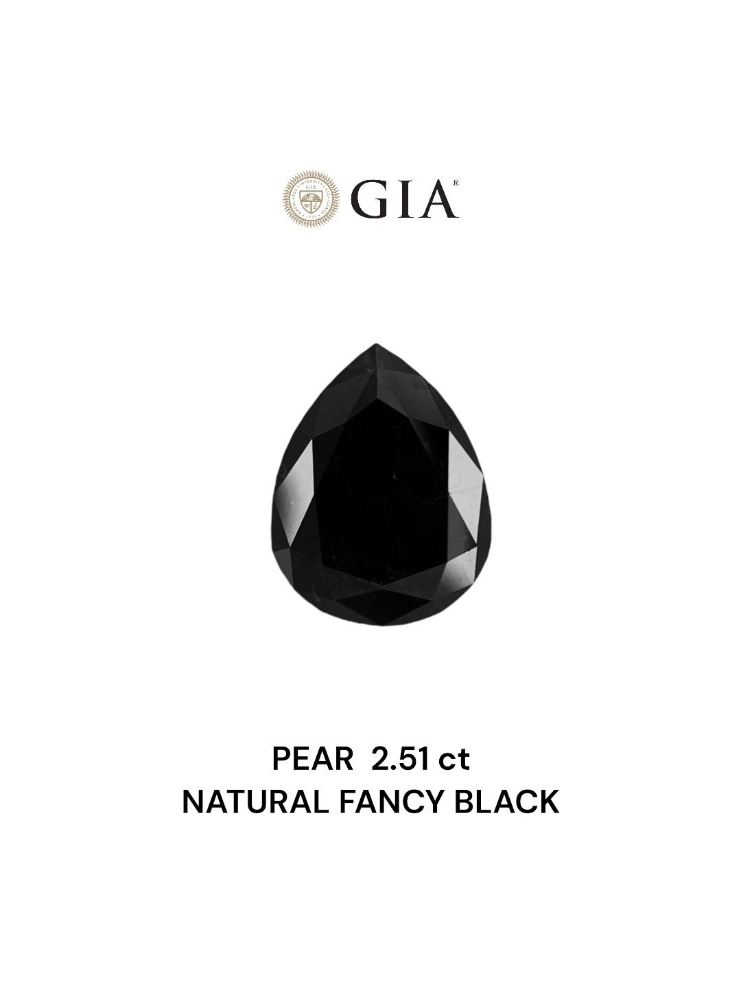 2.51 Carat Pear Diamond Fancy Black VVS2