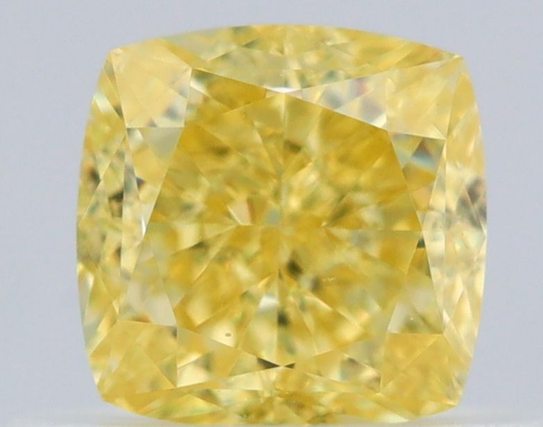 0.55 Carat Cushion brilliant Diamond Fancy Intense Yellow VVS1