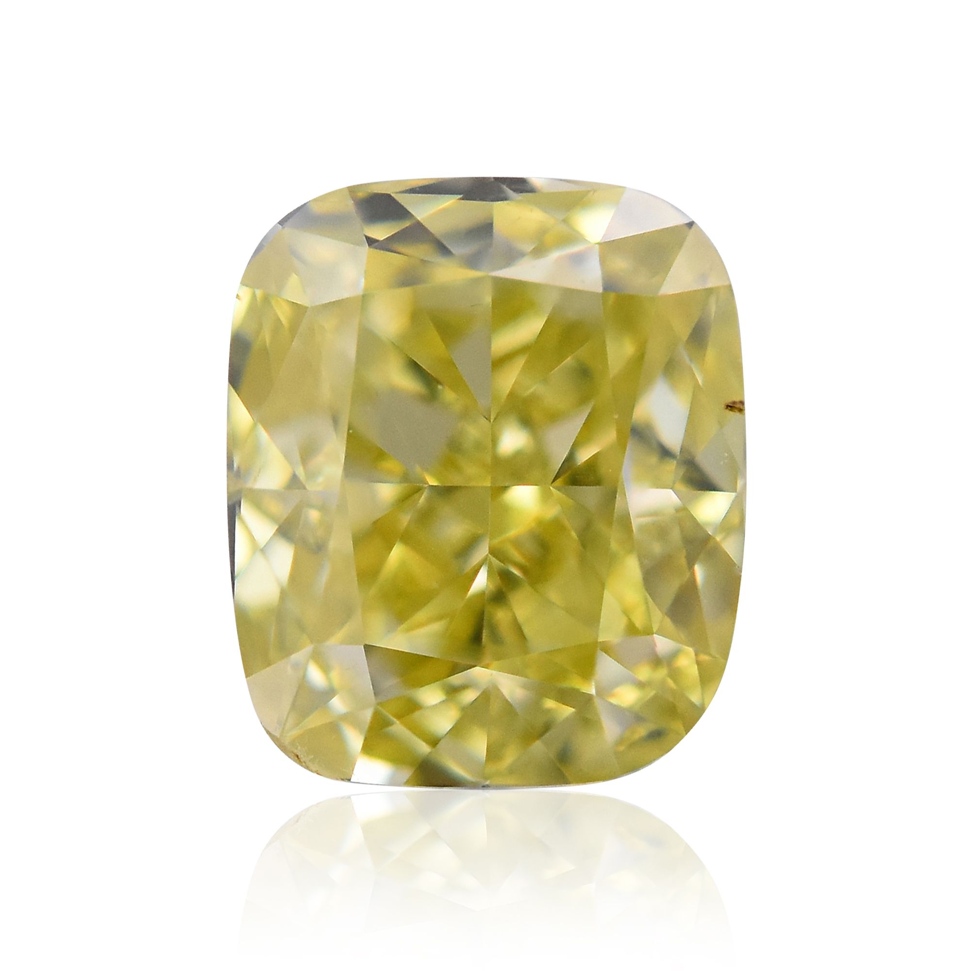 0.8 Carat Cushion brilliant Diamond Fancy  Yellow SI1