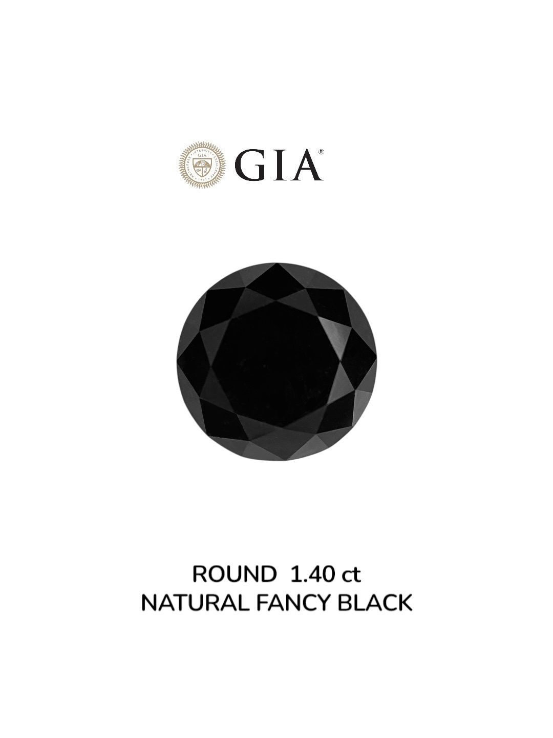 1.4 Carat Round Diamond Fancy Black VVS2