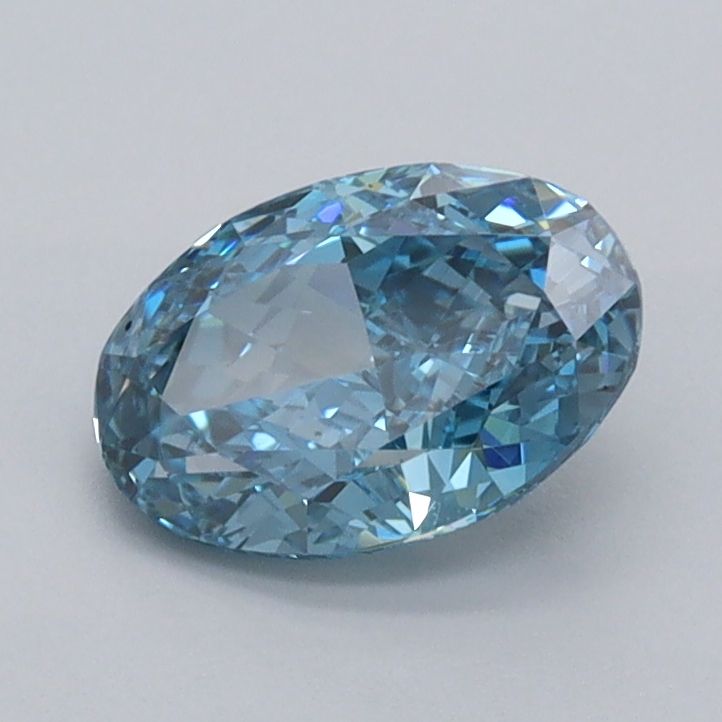 1.03 carat fancy vivid blue VS1 EX Cut IGI oval diamond