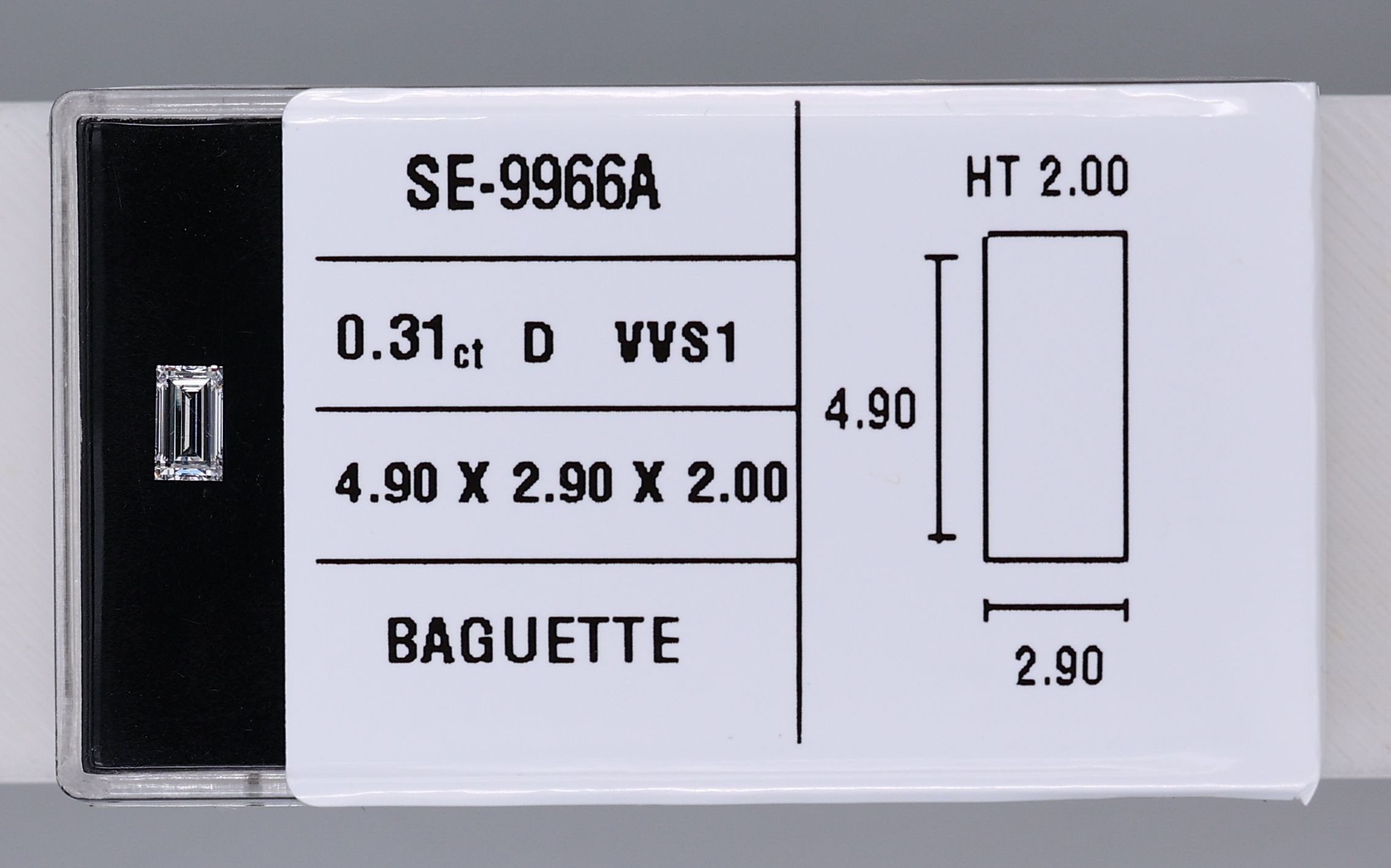 0.31 Carat Baguette Diamond D VVS1
