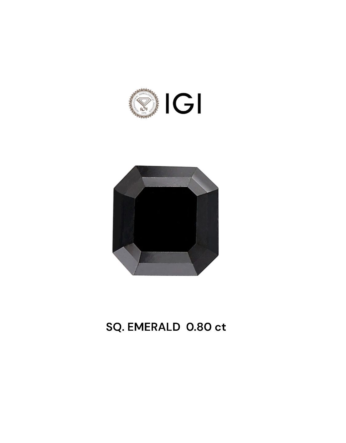 0.8 Carat Square emerald Diamond Fancy Black 