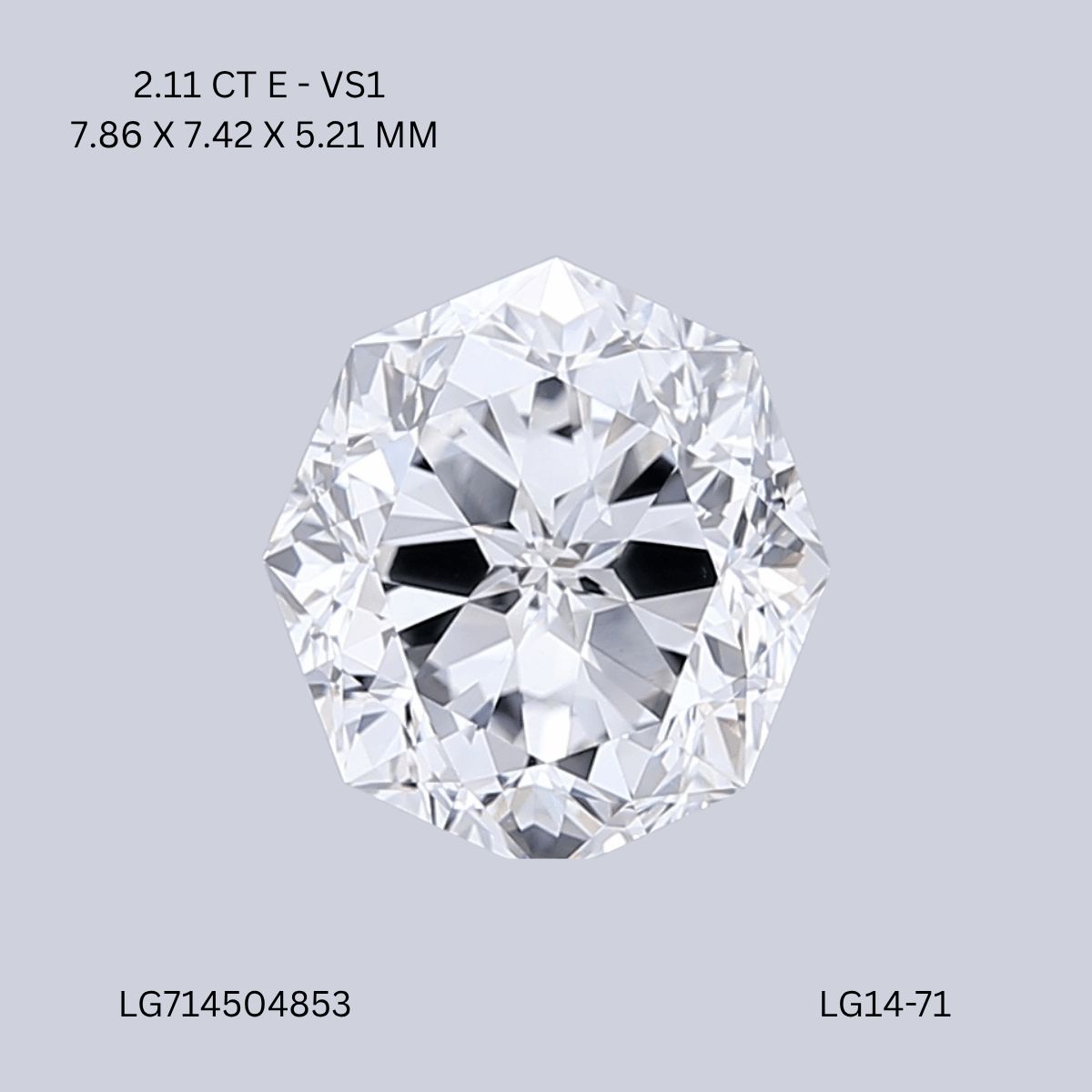 2.11 ct lab-grown Octagonal Diamond