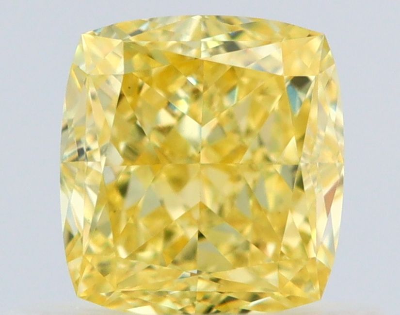 0.62 Carat Cushion brilliant Diamond Fancy Intense Yellow VS1
