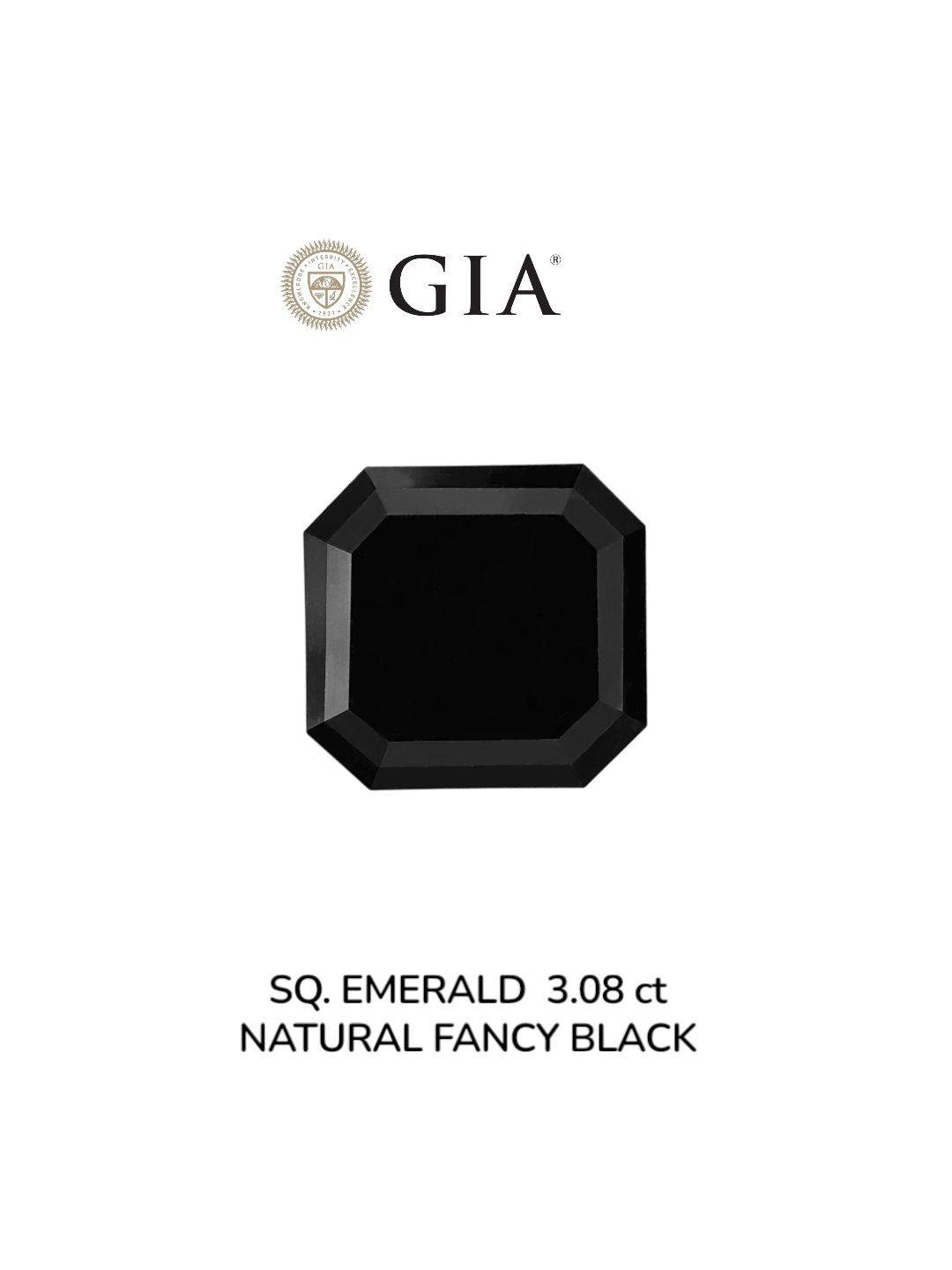 3.08 Carat Square emerald Diamond Fancy Black VVS2