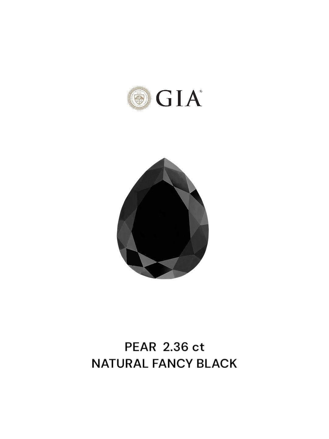 2.36 Carat Pear Diamond Fancy Black VVS2