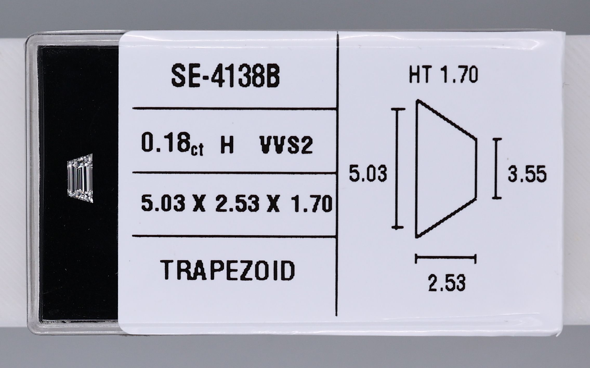 0.18ct Trapezoid H VVS2
