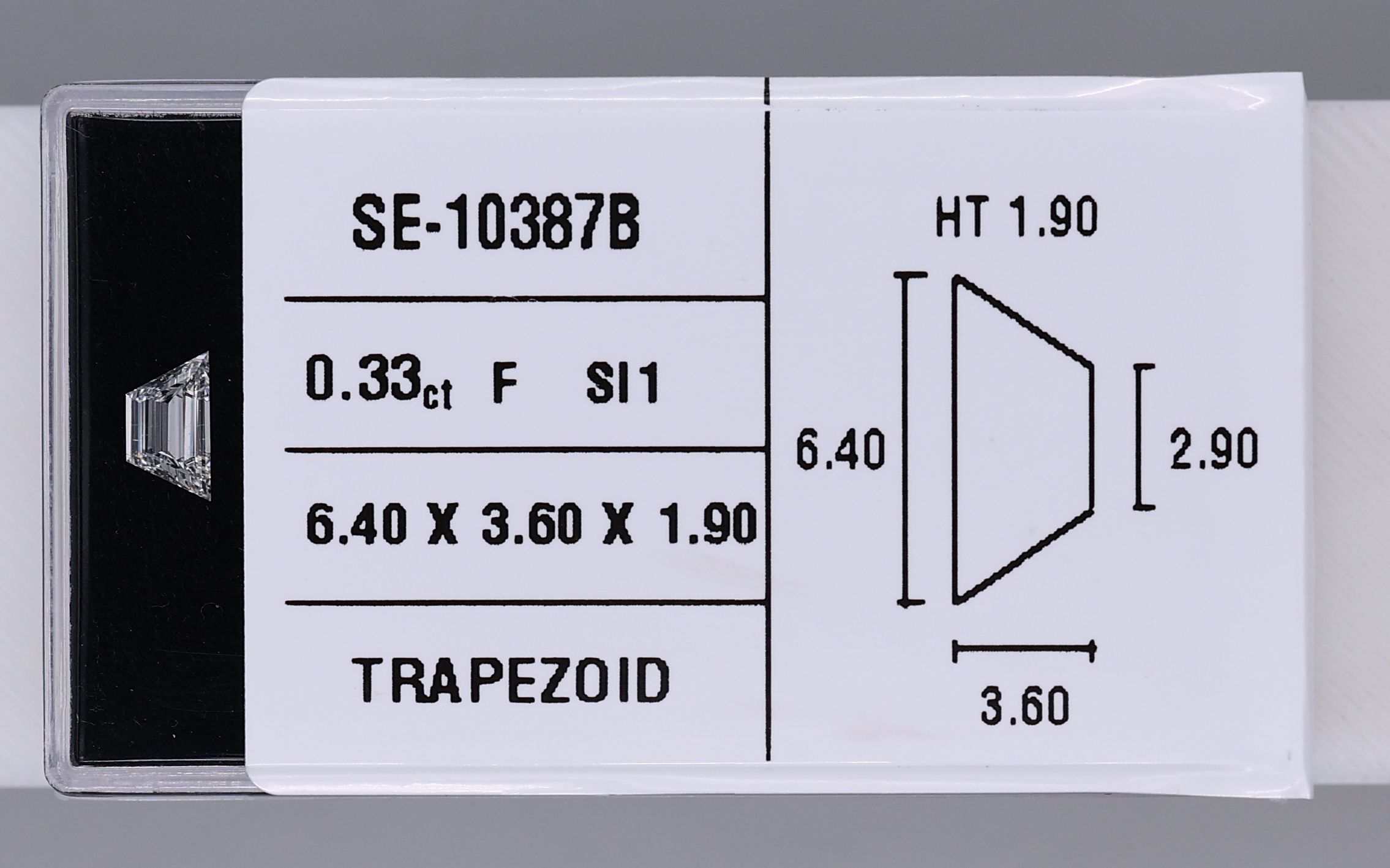 0.33ct Trapezoid F SI1