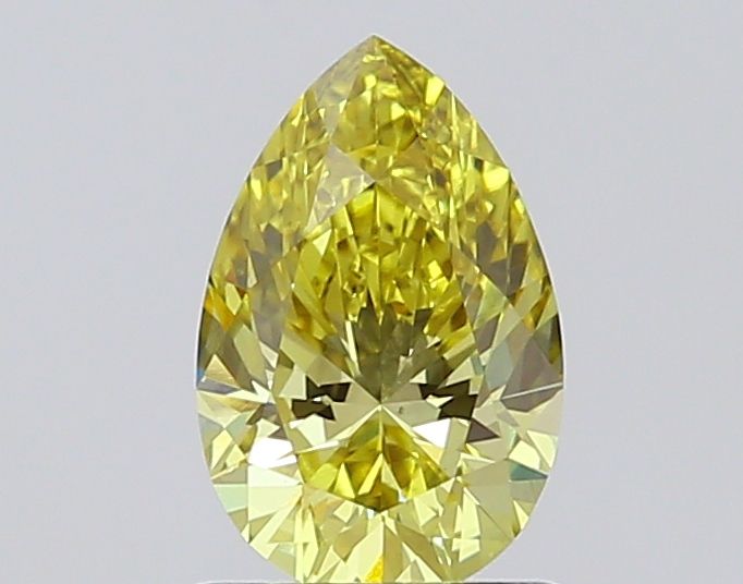 1.02 carat fancy vivid yellow VS1 EX Cut IGI pear diamond