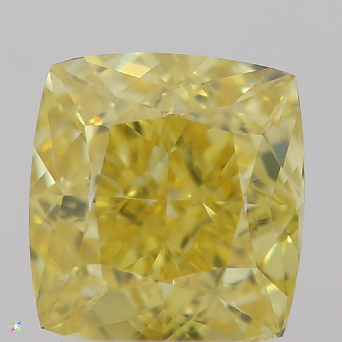 0.45 Carat Cushion brilliant Diamond Fancy Vivid  Yellow VS1