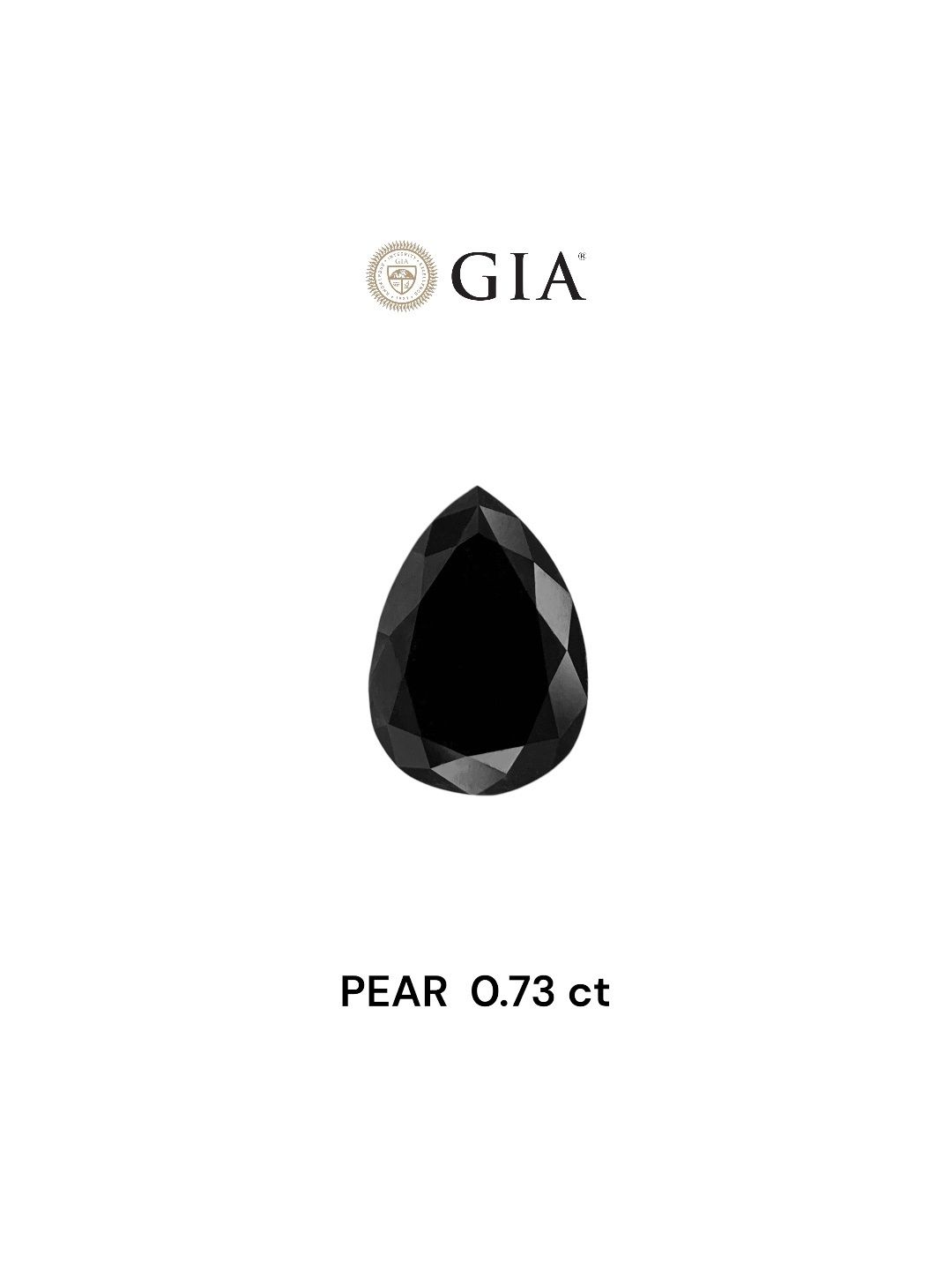 0.73 Carat Pear Diamond Fancy Black VVS2