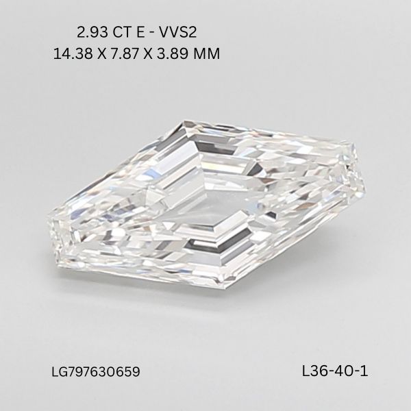 2.93 ct lab-grown Lozenge Diamond