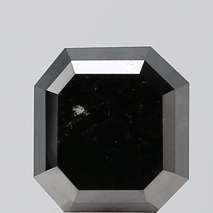 2.49 Carat Emerald Diamond Black VVS2