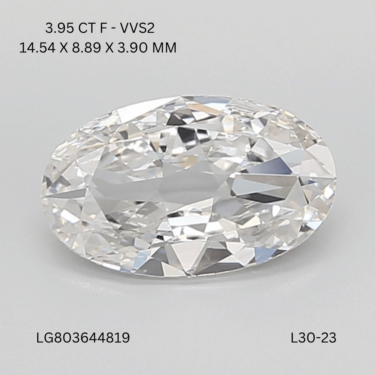 3.95 ct. oval Lab Grown Diamond front image