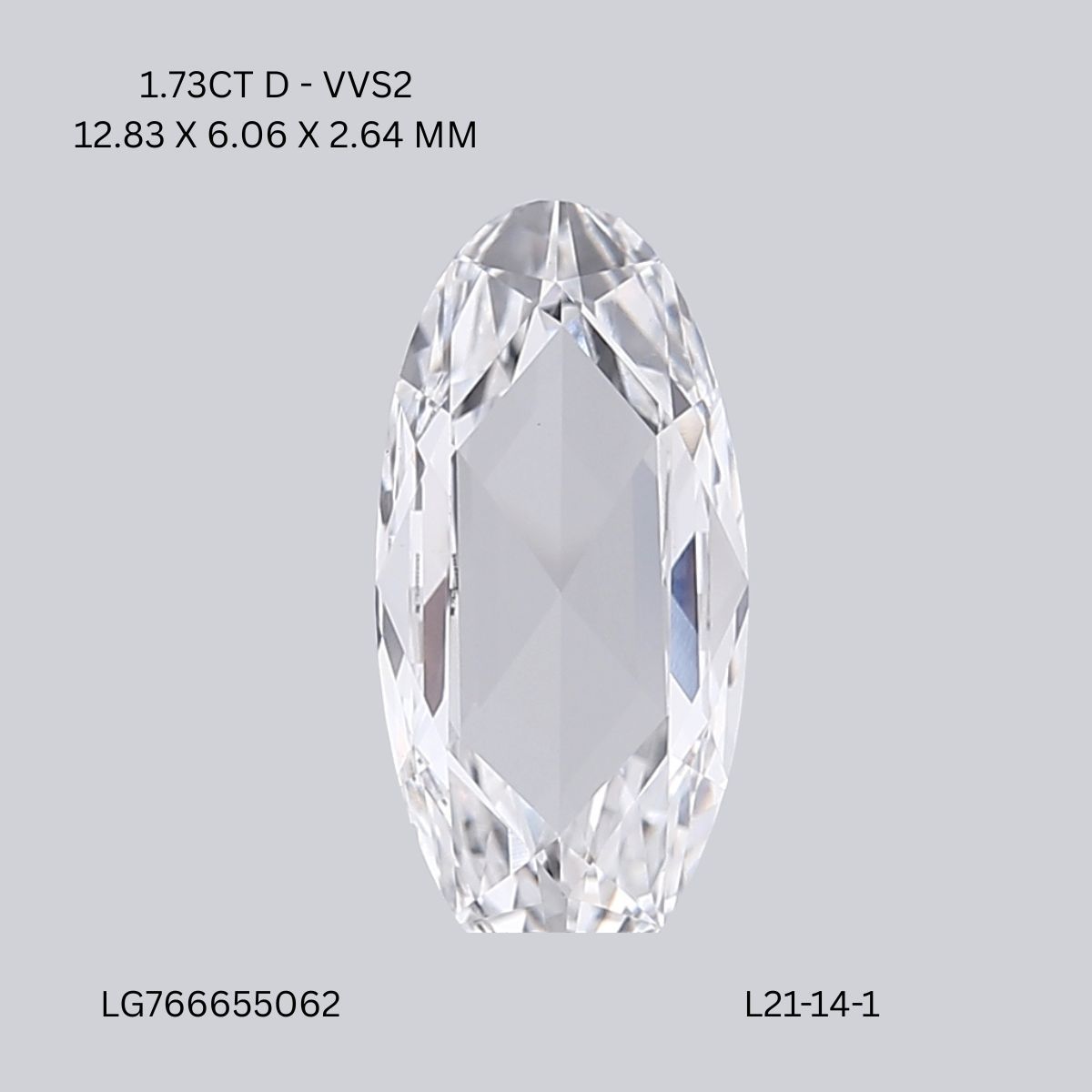 1.73 ct. oval Lab Grown Diamond front image