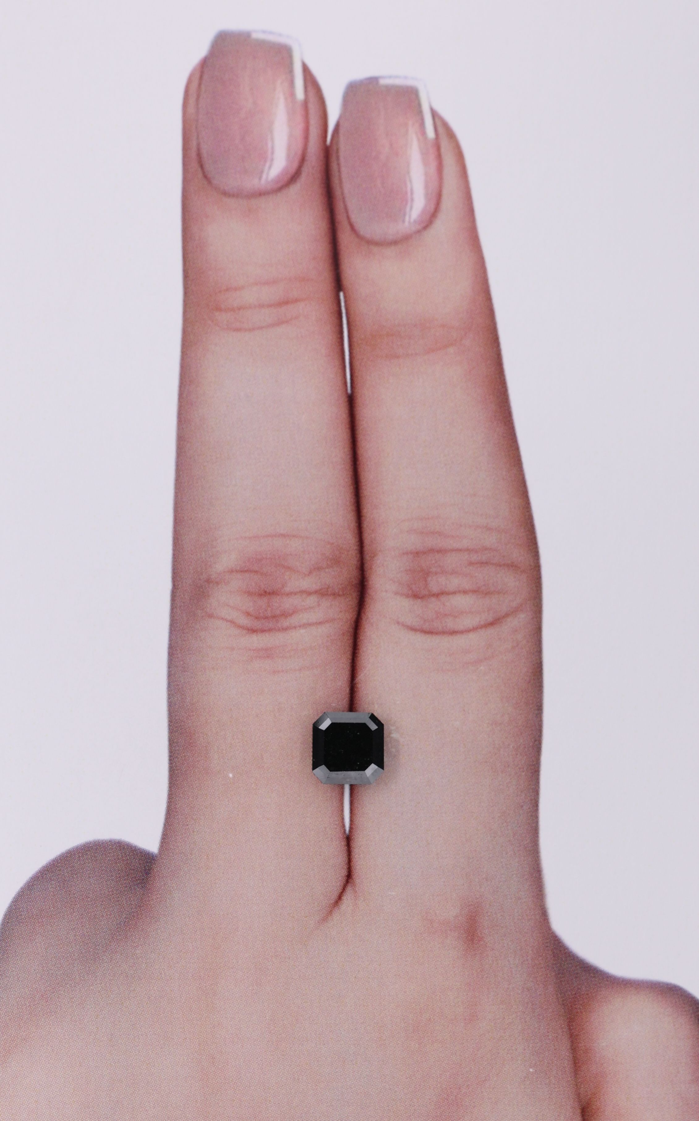 1.24 Carat Asscher Diamond Black 